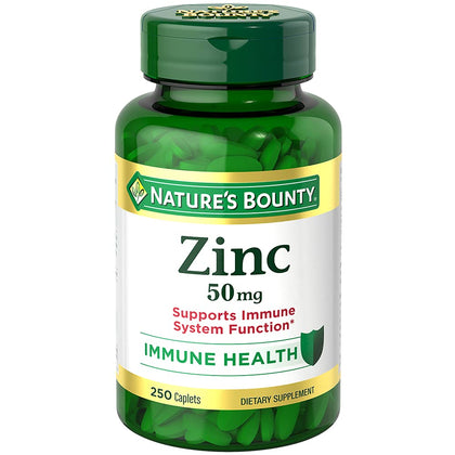 Nature's Bounty Zinc Caplets 50mg 250ct 250 Count (Pack of 1)