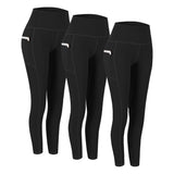 Fengbay 2 Pack High Waist Yoga Pants, Pocket Yoga Pants Tummy Control Workout Running 4 Way Stretch Yoga Leggings XX-Large Black & Dark Grey