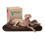 Furhaven Orthopedic Dog Bed for Large Dogs w/ Removable Washable Cover, For Dogs Up to 75 lbs - Ultra Plush Faux Fur & Suede Luxe Lounger Contour Mattress - Gray, Jumbo/XL Ultra Plush (Gray) 45.0"L x 30.0"W x 6.0"Th Orthopedic Foam
