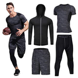 BOOMCOOL Men Workout Clothes Outfit Fitness Apparel Gym Outdoor Running Compression Pants Shirt Top Long Sleeve Jacket Black X-Large