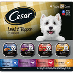 CESAR Adult Wet Dog Food Classic Loaf in Sauce Beef Recipe, Filet Mignon, Grilled Chicken and Porterhouse Steak Variety Pack, 3.5 oz. Easy Peel Trays (Pack of 24) Beef, Filet Mignon, Chicken, Steak 3.5 Ounce (Pack of 24)