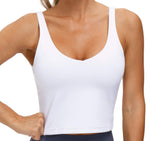 Women’s Longline Sports Bra Wirefree Padded Medium Support Yoga Bras Gym Running Workout Tank Tops Black Large