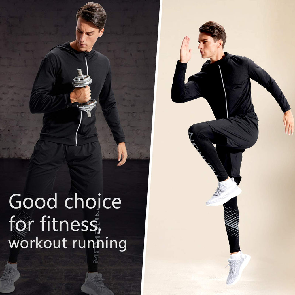 BOOMCOOL Men Workout Clothes Outfit Fitness Apparel Gym Outdoor Running  Compress