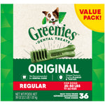 GREENIES Original Regular Natural Dog Dental Care Chews Oral Health Dog Treats, 36 count (Pack of 1) Chicken 36 Count (Pack of 1)