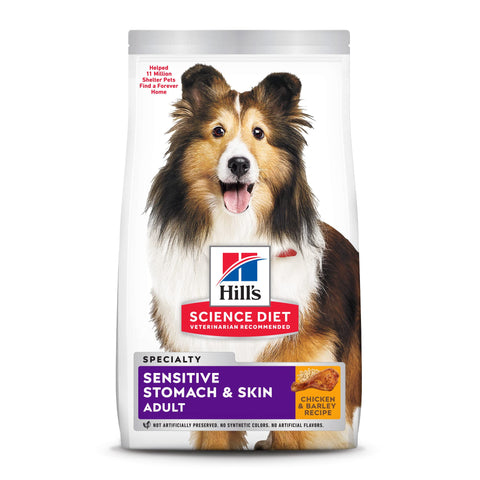 Hill's Science Diet Dry Dog Food, Adult, Sensitive Stomach & Skin, Chicken Recipe, 30 lb. Bag Chicken & Barley 30 Pound (Pack of 1)